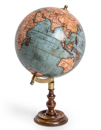 Antique Globe on Wooden Stand