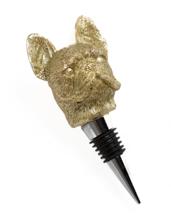 Antique Gold French Bulldog Bottle Stopper (to be bought in qtys of 8)