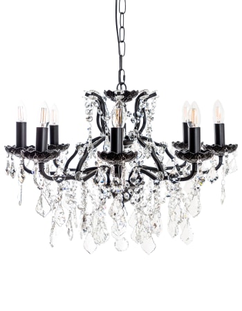 Medium 8 Branch Matt Black Shallow Chandelier