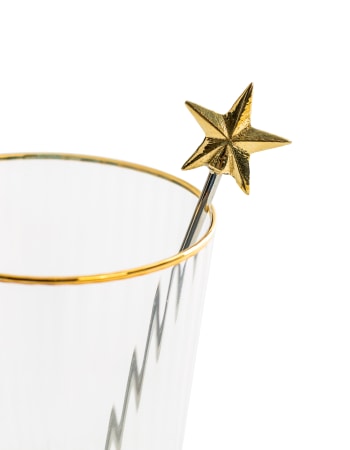 Set of 4 Gold Star Drinks Stirrers