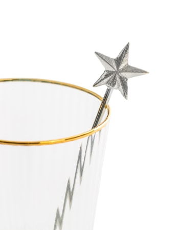 Set of 4 Nickel Star Drinks Stirrers