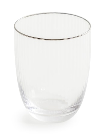 'Italia' Tumbler Glass with Silver Rim (to be bought in qtys of 4)