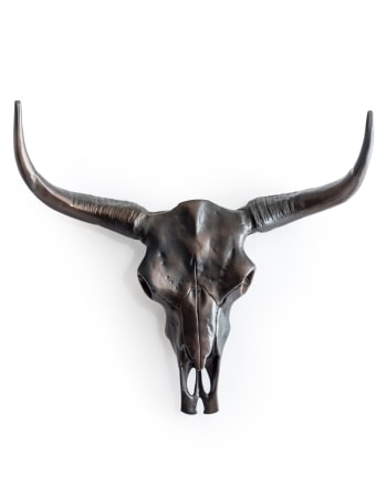 Aluminium Antique Bronze Bison Wall Skull