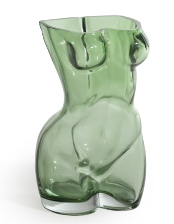 Large Green Female Body Glass Vase