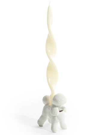 White Poodle Ceramic Candle Holder (to be bought in qtys of 4)