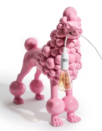 Standing Pink Poodle Lamp