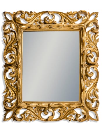Antiqued Gold Ornate Rectangular Mirror