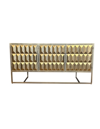 Industrial Gold "Fitzgerald" 3 Door Large Metal Sideboard