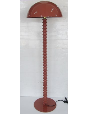 Terracotta Pink Ribbed Floor Lamp