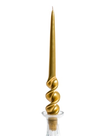 "Metallic Gold" 29cm Hand Turned Taper Candle