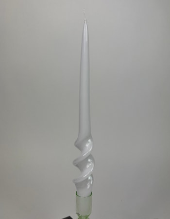 White 29cm Hand Turned Taper Candle