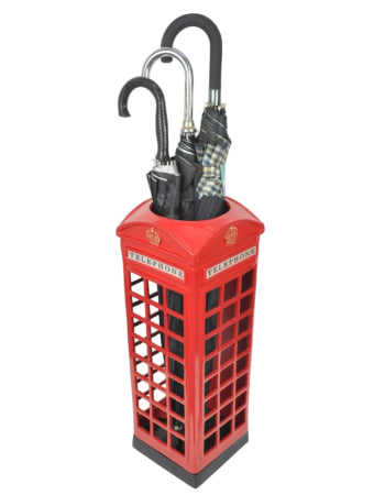 Cast Aluminium Red Telephone Box Umbrella Stand