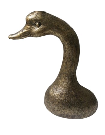 Antique Gold Duck Head Candle Holder