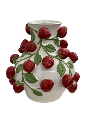 Ceramic Strawberry Vine Vase
