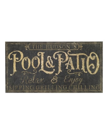 Large Antiqued "Pool & Patio" Wall Sign