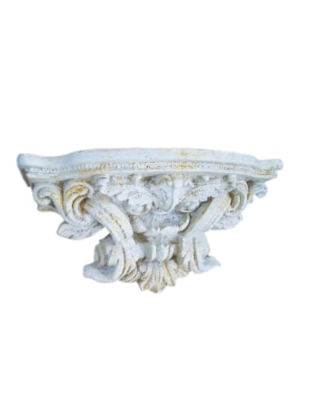 Large Antiqued Stone Effect Ornate Wall Shelf