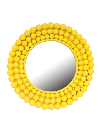 Yellow Multi Ball Framed Small Wall Mirror