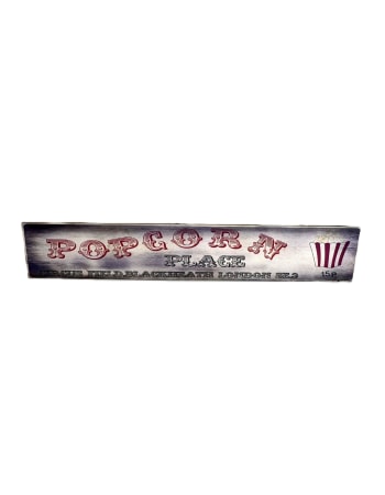 Antiqued Popcorn Wooden Wall Sign