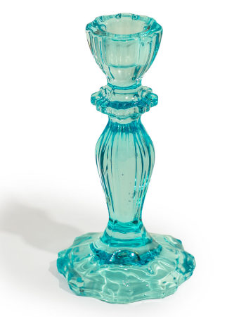 Light Blue Classic Glass Candle Holder (to be bought in qtys of 6)