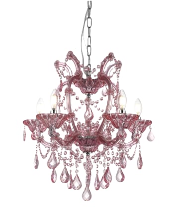 Rose Pink 5 Branch Murano Chandelier 