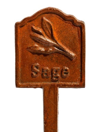 Rusted 'Sage' Cast Iron Herb Garden Planter Sign (to be bought in qtys of 5)