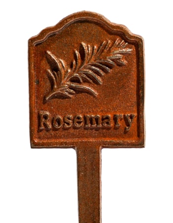 Rusted 'Rosemary' Cast Iron Herb Garden Planter Sign (to be bought in qtys of 5)