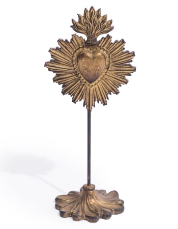 Gold "Sacred Heart" Ornament on Stand