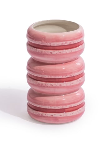 Pink Macaroon Stack Ceramic Stem Vase (to be bought in qtys of 2)