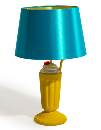 Milkshake Table Lamp with Blue Shade