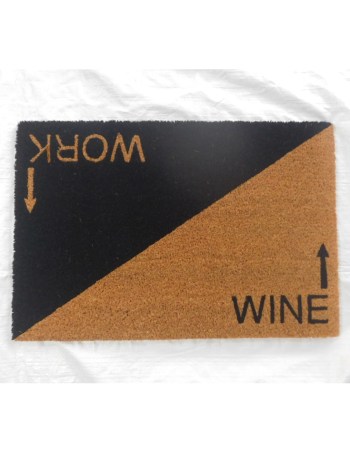 "Work / Wine" Doormat