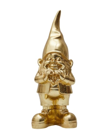 Medium Gold "Heart Hands" Gnome Figure
