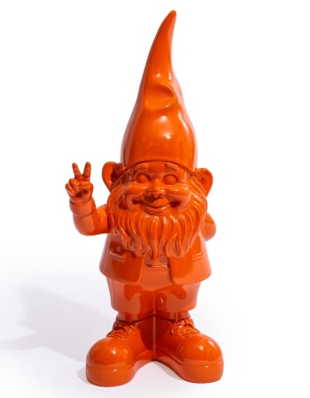 Medium Bright Orange "Peace" Gnome Figure