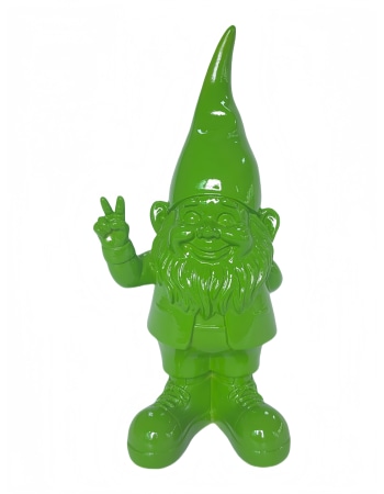 Medium Bright Green "Peace" Gnome Figure