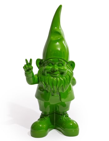 Medium Bright Green "Peace" Gnome Figure
