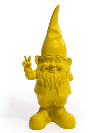 Medium Bright Yellow "Peace" Gnome Figure