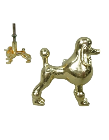 Gold Poodle Dog Drawer Knob (to be bought in qtys of 6)