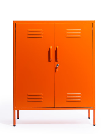 Medium Steel Metal Locker in Burnt Orange