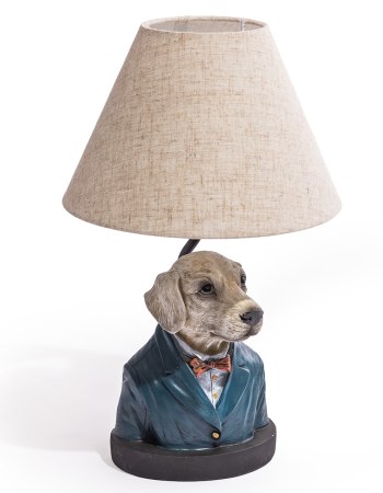 Gentry Labrador Table Lamp w/ Grey Shade
