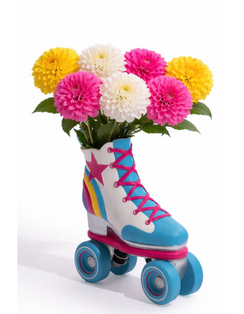 Retro Roller Skate Vase - Rainbow