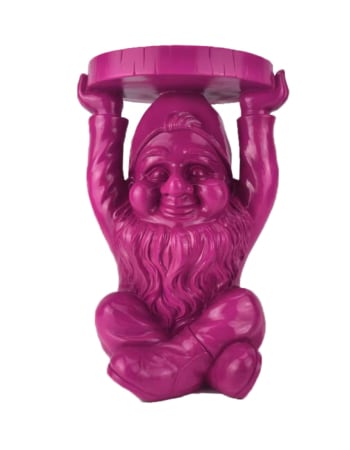 Electric Pink Gnome "Trunk Slice" Side Table