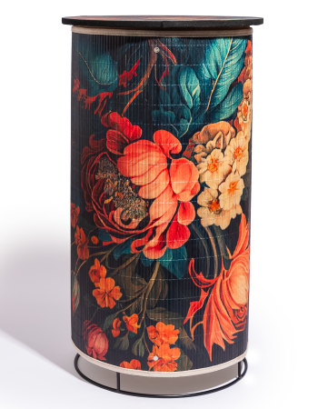 Floral Boho Bamboo Side Table 60cm (to be bought in qtys of 2)