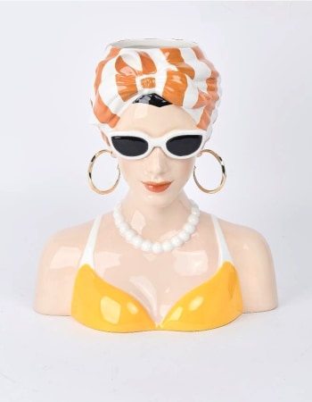 "Summer Chic" Lady Bust Vase