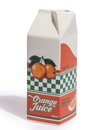 Orange Juice Carton Ceramic Stem Vase (to be bought in qtys of 2)