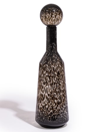 Tall Clear Leopard Print Glass Apothecary Bottle