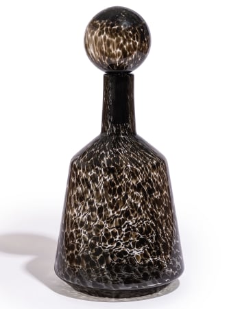 Large Clear Leopard Print Glass Apothecary Bottle