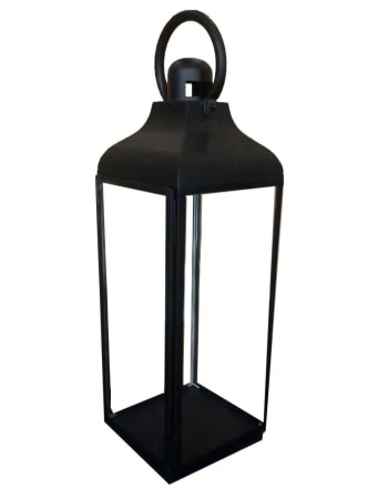 Extra Large Square Matt Black Steel & Glass Lantern