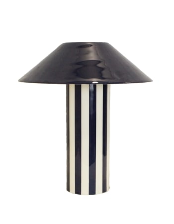 Navy Blue/White Stripe Rechargeable Table Lamp