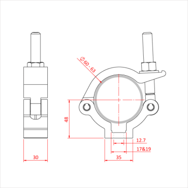 Doughty T57406 Slimline Mammoth 62mm Half Coupler Diagram Stage Electrics