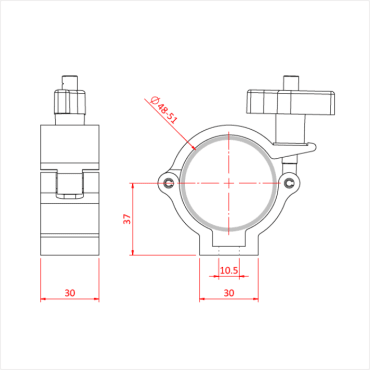 Doughty T58122 Lightweight 50mm Half Coupler Zinc Dimension Stage Electrics