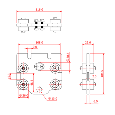 Doughty T63755 Six Track Master Runner Diagram Stage Electrics